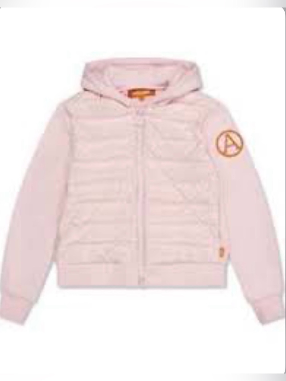 Arctic Army Kids Girls Hooded Hybrid Quilted Down Puffer Jacket, Baby Pink, 12Y